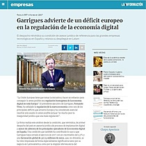 Garrigues advierte de un dficit europeo en la regulacin de la economa digital